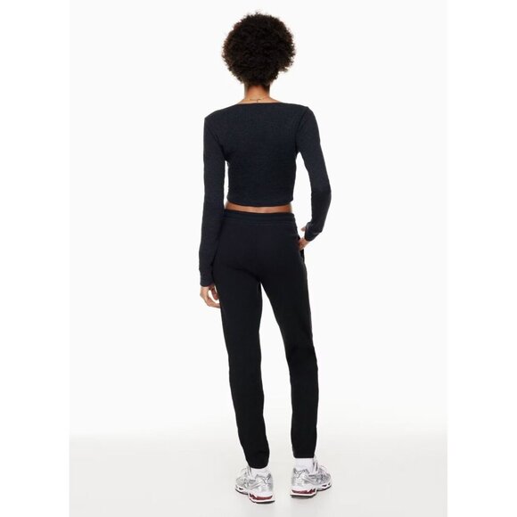 Aritzia TNA Black Cotton Waffle Knit Jogger Pants Sweatpants, Size M - Picture 12 of 13